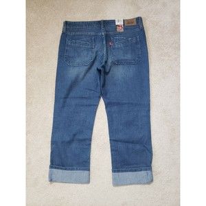 NWT Levi's Croped Size 11 Juniors Women Denim Blue Jean New Relaxed Straight Mid